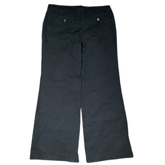 Talbots Black Wide Leg Chino Pants Size 12 - Office, Professional, Classic - Picture 2 of 6